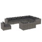 vidaXL 10-tlg. Garten-Lounge-Set mit Kissen Poly Rattan Grau vidaXL 10-tlg. Garten-Lounge-Set mit Kissen Poly Rattan Grau