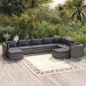 vidaXL 9-tlg. Garten-Lounge-Set mit Kissen Poly Rattan Grau vidaXL 9-tlg. Garten-Lounge-Set mit Kissen Poly Rattan Grau