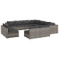 vidaXL 11-tlg. Garten-Lounge-Set mit Kissen Grau Poly Rattan vidaXL 11-tlg. Garten-Lounge-Set mit Kissen Grau Poly Rattan