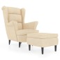 vidaXL Ohrensessel mit Hocker Creme Samt vidaXL Ohrensessel mit Hocker Creme Samt