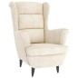 vidaXL Ohrensessel mit Hocker Creme Samt vidaXL Ohrensessel mit Hocker Creme Samt