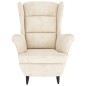 vidaXL Ohrensessel mit Hocker Creme Samt vidaXL Ohrensessel mit Hocker Creme Samt