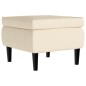 vidaXL Ohrensessel mit Hocker Creme Samt vidaXL Ohrensessel mit Hocker Creme Samt