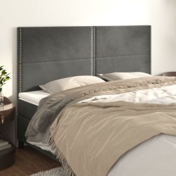 vidaXL Kopfteile 4 Stk. Dunkelgrau 90x5x78/88 cm Samt