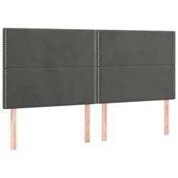 vidaXL Kopfteile 4 Stk. Dunkelgrau 90x5x78/88 cm Samt
