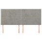 vidaXL Kopfteile 4 Stk. Hellgrau 100x5x78/88 cm Samt