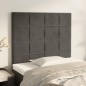 vidaXL Kopfteile 2 Stk. Dunkelgrau 100x5x78/88 cm Samt
