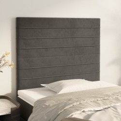 vidaXL Kopfteile 2 Stk. Dunkelgrau 80x5x78/88 cm Samt