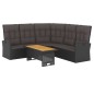 2-tlg. Garten-Lounge-Set mit Kissen Schwarz Poly Rattan 2-tlg. Garten-Lounge-Set mit Kissen Schwarz Poly Rattan