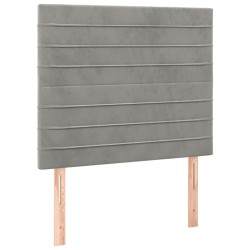 vidaXL Kopfteile 2 Stk. Hellgrau 90x5x78/88 cm Samt