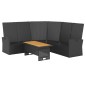 2-tlg. Garten-Lounge-Set mit Kissen Schwarz Poly Rattan 2-tlg. Garten-Lounge-Set mit Kissen Schwarz Poly Rattan