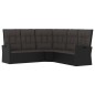 2-tlg. Garten-Lounge-Set mit Kissen Schwarz Poly Rattan 2-tlg. Garten-Lounge-Set mit Kissen Schwarz Poly Rattan