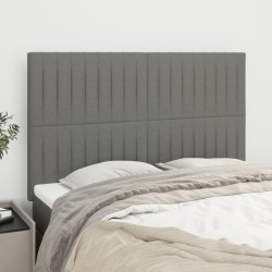 vidaXL Kopfteile 4 Stk. Dunkelgrau 72x5x78/88 cm Stoff