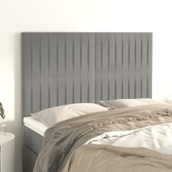 vidaXL Kopfteile 4 Stk. Hellgrau 72x5x78/88 cm Samt