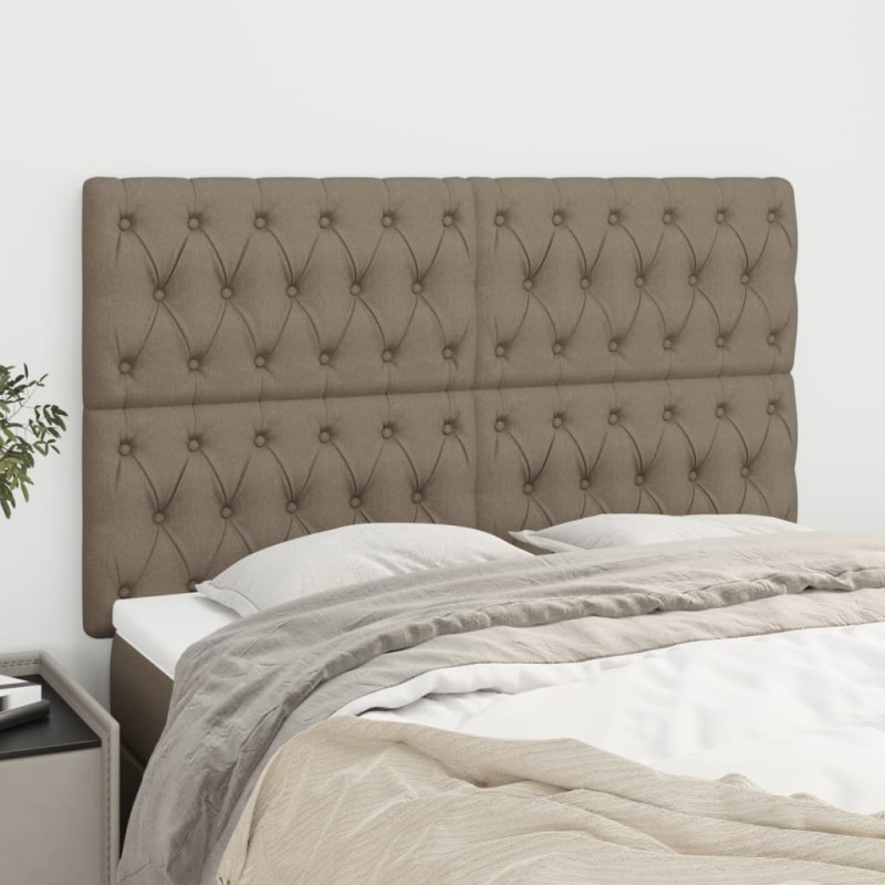 vidaXL Kopfteile 4 Stk. Taupe 72x7x78/88 cm Stoff vidaXL Kopfteile 4 Stk. Taupe 72x7x78/88 cm Stoff