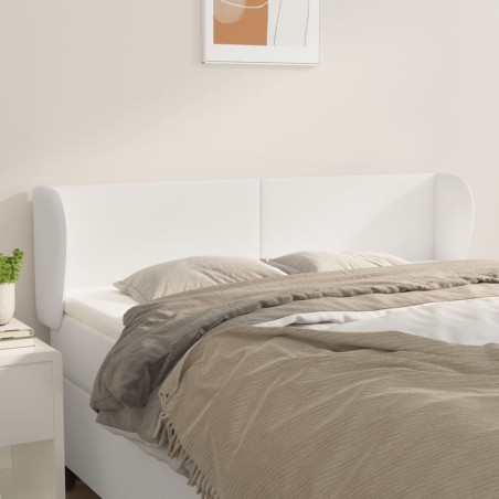 vidaXL Kopfteil mit Ohren Weiß 147x23x78/88 cm Kunstleder