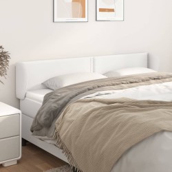 vidaXL Kopfteil mit Ohren Weiß 203x23x78/88 cm Kunstleder