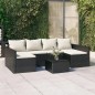 2-tlg. Garten-Lounge-Set mit Kissen Schwarz Poly Rattan 2-tlg. Garten-Lounge-Set mit Kissen Schwarz Poly Rattan