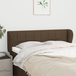vidaXL Kopfteil mit Ohren Dunkelbraun 147x23x78/88 cm Stoff