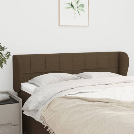 vidaXL Kopfteil mit Ohren Dunkelbraun 147x23x78/88 cm Stoff