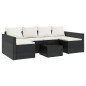 2-tlg. Garten-Lounge-Set mit Kissen Schwarz Poly Rattan 2-tlg. Garten-Lounge-Set mit Kissen Schwarz Poly Rattan