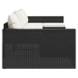 2-tlg. Garten-Lounge-Set mit Kissen Schwarz Poly Rattan 2-tlg. Garten-Lounge-Set mit Kissen Schwarz Poly Rattan
