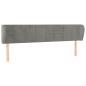 vidaXL Kopfteil mit Ohren Hellgrau 163x23x78/88 cm Samt