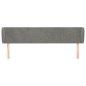 vidaXL Kopfteil mit Ohren Hellgrau 163x23x78/88 cm Samt