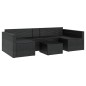 2-tlg. Garten-Lounge-Set mit Kissen Schwarz Poly Rattan 2-tlg. Garten-Lounge-Set mit Kissen Schwarz Poly Rattan