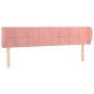 vidaXL Kopfteil mit Ohren Rosa 163x23x78/88 cm Samt
