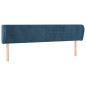 vidaXL Kopfteil mit Ohren Dunkelblau 183x23x78/88 cm Samt vidaXL Kopfteil mit Ohren Dunkelblau 183x23x78/88 cm Samt