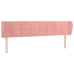 vidaXL Kopfteil mit Ohren Rosa 203x23x78/88 cm Samt