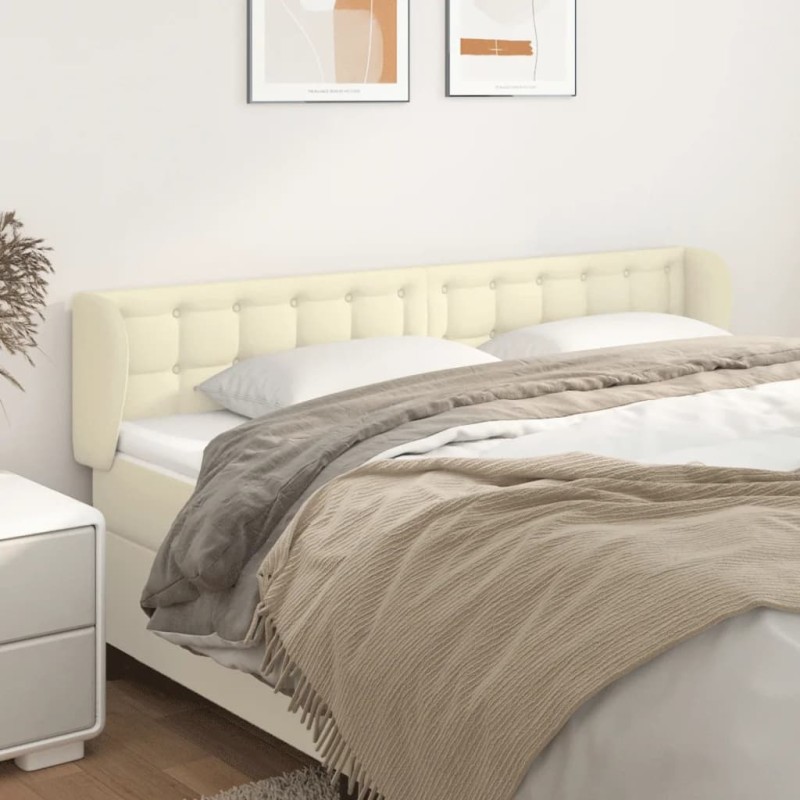 vidaXL Kopfteil mit Ohren Creme 183x23x78/88 cm Kunstleder vidaXL Kopfteil mit Ohren Creme 183x23x78/88 cm Kunstleder