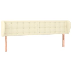 vidaXL Kopfteil mit Ohren Creme 183x23x78/88 cm Kunstleder