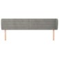 vidaXL Kopfteil mit Ohren Hellgrau 183x23x78/88 cm Samt vidaXL Kopfteil mit Ohren Hellgrau 183x23x78/88 cm Samt