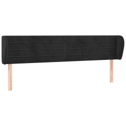 vidaXL Kopfteil mit Ohren Schwarz 203x23x78/88 cm Samt