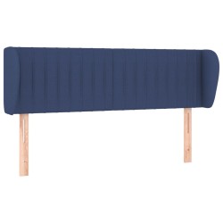 vidaXL Kopfteil mit Ohren Blau 147x23x78/88 cm Stoff