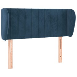vidaXL Kopfteil mit Ohren Dunkelblau 103x23x78/88 cm Samt