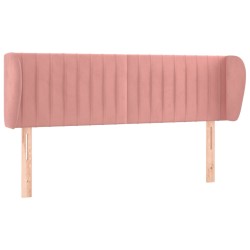 vidaXL Kopfteil mit Ohren Rosa 147x23x78/88 cm Samt