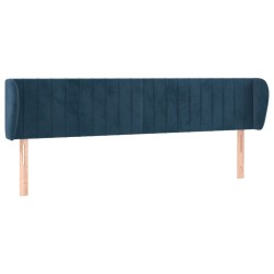 vidaXL Kopfteil mit Ohren Dunkelblau 163x23x78/88 cm Samt