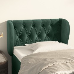 vidaXL Kopfteil mit Ohren Dunkelgrün 83x23x78/88 cm Samt