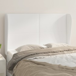 vidaXL Kopfteil mit Ohren Weiß 147x23x118/128 cm Kunstleder