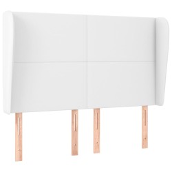 vidaXL Kopfteil mit Ohren Weiß 147x23x118/128 cm Kunstleder