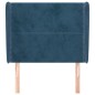 vidaXL Kopfteil mit Ohren Dunkelblau 93x23x118/128 cm Samt