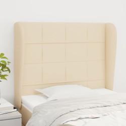 vidaXL Kopfteil mit Ohren Creme 103x23x118/128 cm Stoff