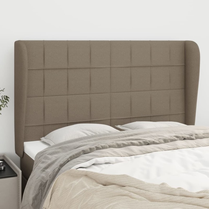 vidaXL Kopfteil mit Ohren Taupe 147x23x118/128 cm Stoff vidaXL Kopfteil mit Ohren Taupe 147x23x118/128 cm Stoff