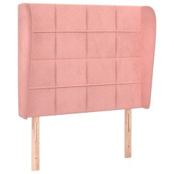 vidaXL Kopfteil mit Ohren Rosa 103x23x118/128 cm Samt