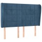vidaXL Kopfteil mit Ohren Dunkelblau 147x23x118/128 cm Samt