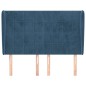 vidaXL Kopfteil mit Ohren Dunkelblau 147x23x118/128 cm Samt