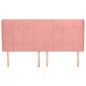 vidaXL Kopfteil mit Ohren Rosa 163x23x118/128 cm Samt